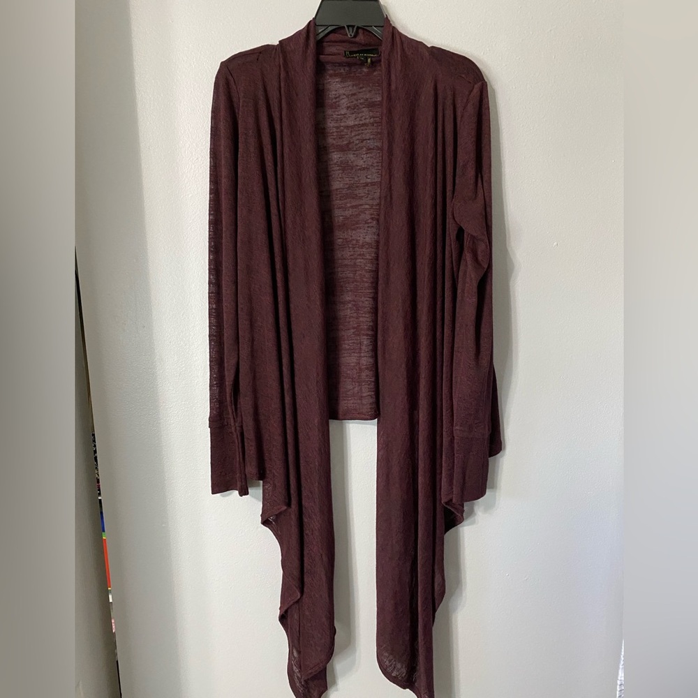 Jeans By Buffalo Open Front Cardigan Burgundy Siz… - image 1